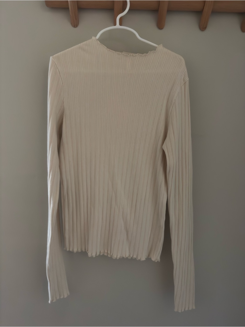 Rylee + Cru Cream Ribbed Long-Sleeve Women's Top